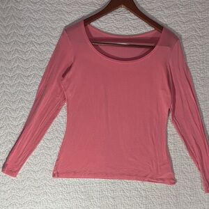 Chic Long Sleeve Pink Tee